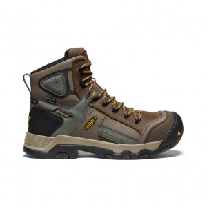 Keen Davenport AL Waterproof Mid Μποτακια Εργασιασ ανδρικα καφε | DPL8033ZJ