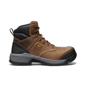 Keen Evanston 6" ESD Boot Μποτακια Εργασιασ ανδρικα καφε μαυρα | XAB6439GF