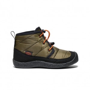 Keen Howser II Waterproof Μποτακια Chukka Big παιδικα σκούρο Ελιά χρυσο χρωμα | YHR4684DP