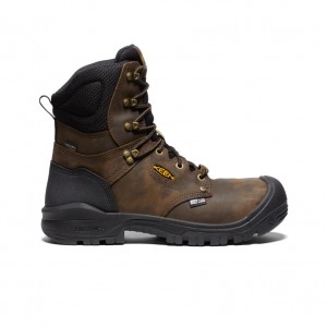 Keen Independence 8" Waterproof Μποτακια Εργασιασ ανδρικα μαυρα καφε | IWY3681QG