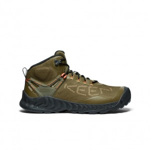 Keen NXIS EVO Waterproof Μποτακια Εργασιασ ανδρικα σκούρο Ελιά χρυσο χρωμα | FLU6613WC