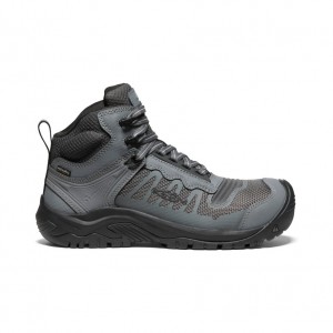 Keen Reno Mid Waterproof Μποτακια Εργασιασ ανδρικα γκρι μαυρα | QOE9474GF