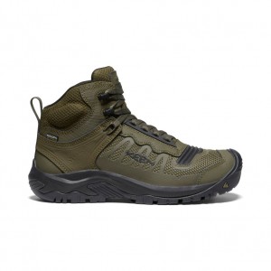 Keen Reno Waterproof Mid Μποτακια Εργασιασ ανδρικα σκούρο Ελιά μαυρα | YPN8573SN