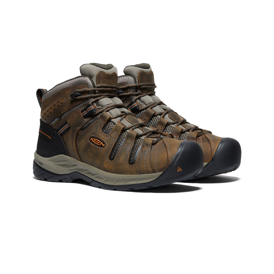 Keen Flint II Waterproof Mid Μποτακια Εργασιασ ανδρικα μαυρα Ελιά | WCH5489DN