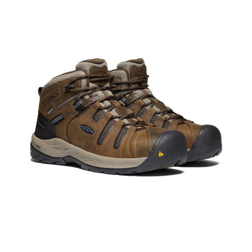 Keen Flint II Waterproof Μποτακια Εργασιασ ανδρικα καφε μπλε | QDE10053UQ