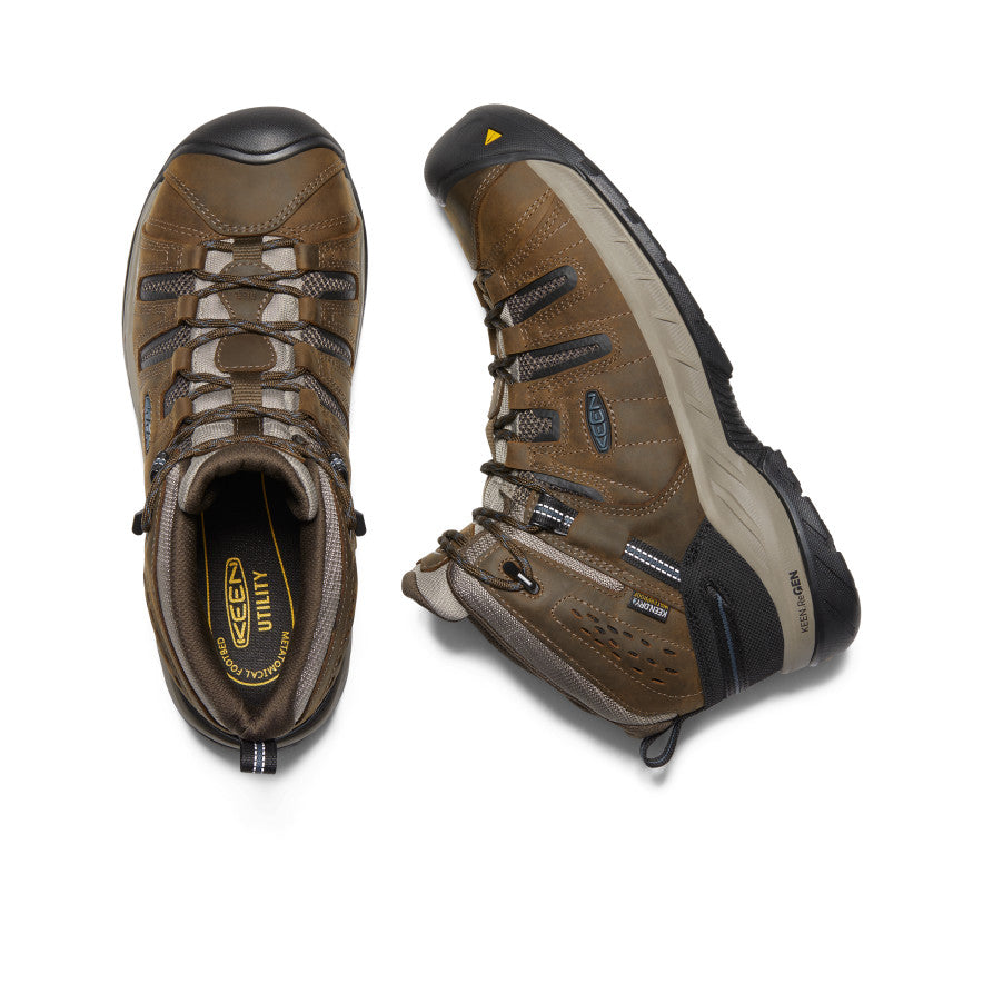 Keen Flint II Waterproof Μποτακια Εργασιασ ανδρικα καφε μπλε | QDE10053UQ