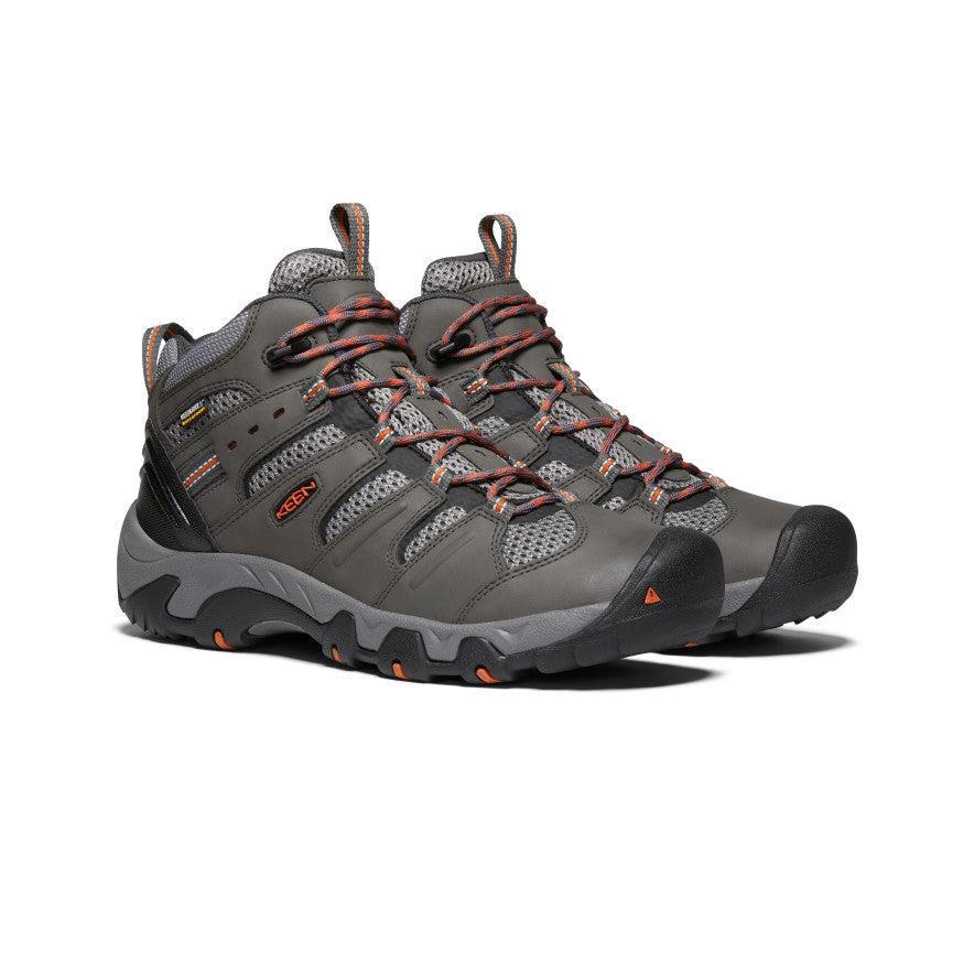 Keen Koven Waterproof Μποτακια Ορειβατικα ανδρικα γκρι σκούρο κοκκινα | UMA7797EC