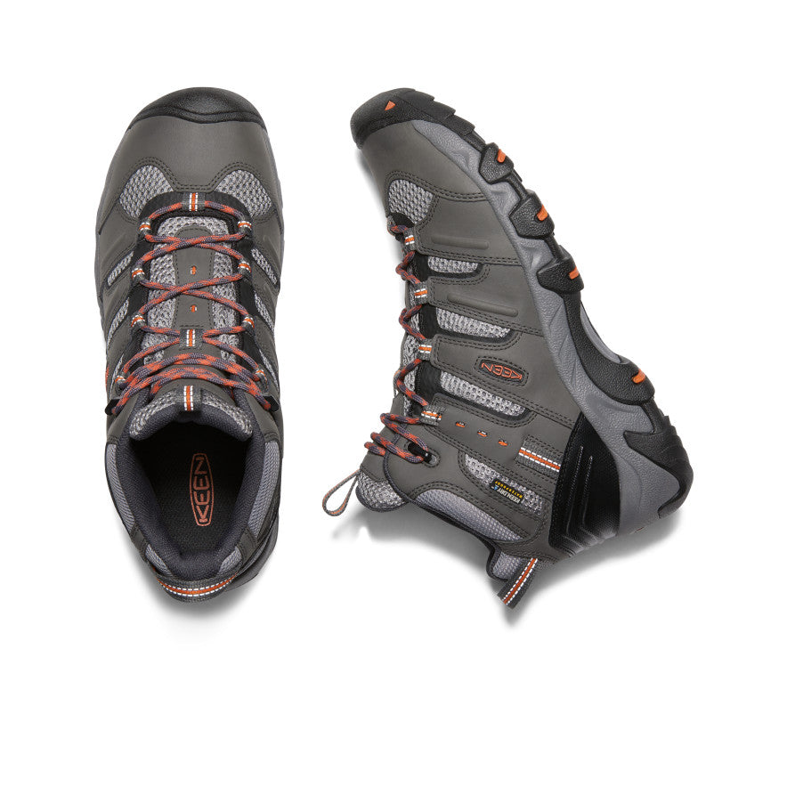 Keen Koven Waterproof Μποτακια Ορειβατικα ανδρικα γκρι σκούρο κοκκινα | UMA7797EC