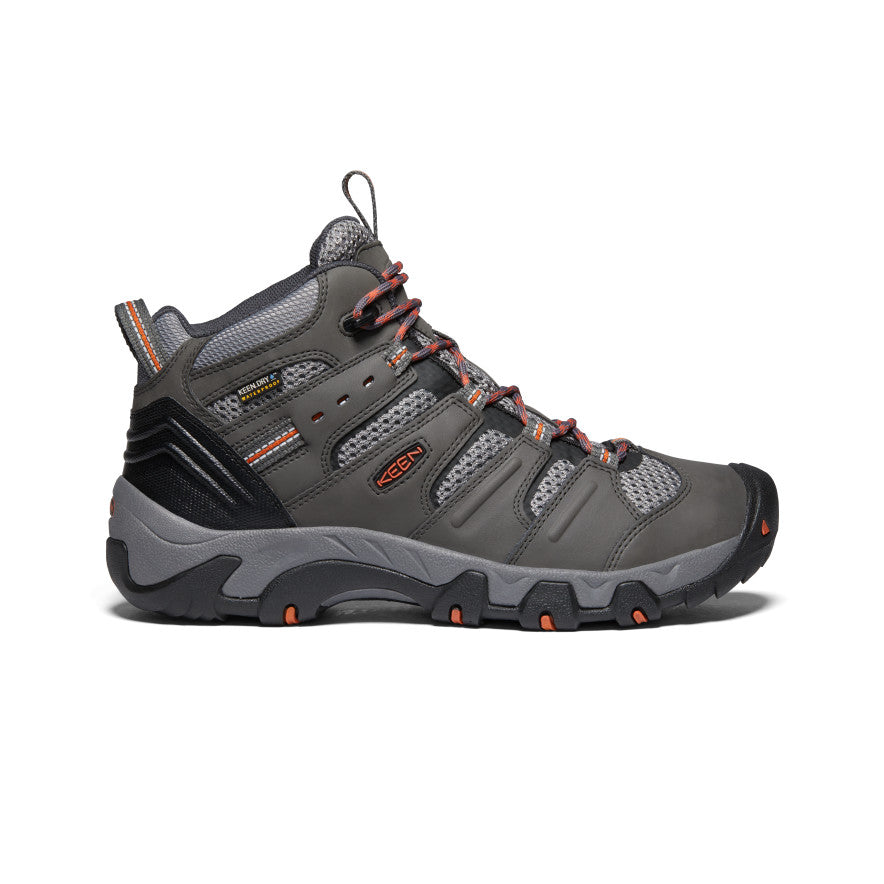 Keen Koven Waterproof Μποτακια Ορειβατικα ανδρικα γκρι σκούρο κοκκινα | UMA7797EC