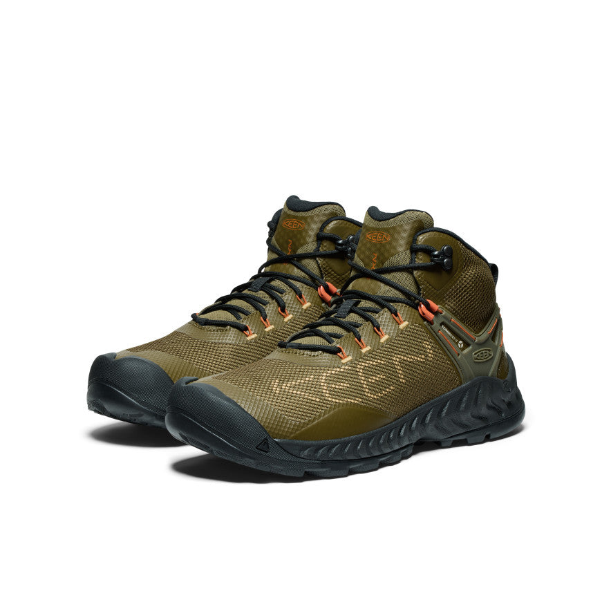 Keen NXIS EVO Waterproof Μποτακια Εργασιασ ανδρικα σκούρο Ελιά χρυσο χρωμα | FLU6613WC