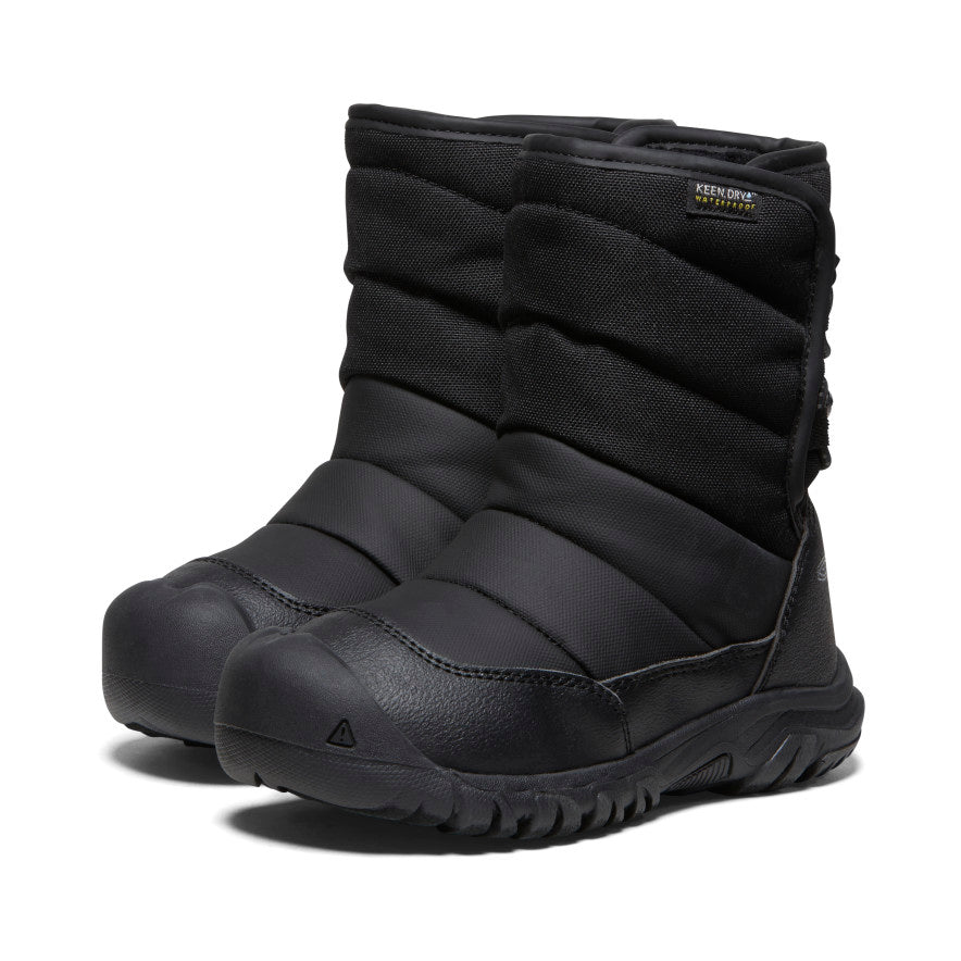 Keen Puffrider Waterproof Winter Μποτεσ Χιονιου παιδικα μαυρα γκρι | GHU827TM