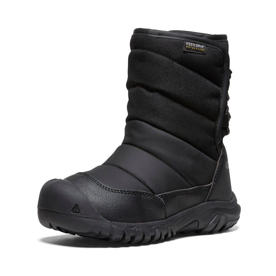 Keen Puffrider Waterproof Winter Μποτεσ Χιονιου παιδικα μαυρα γκρι | GHU827TM