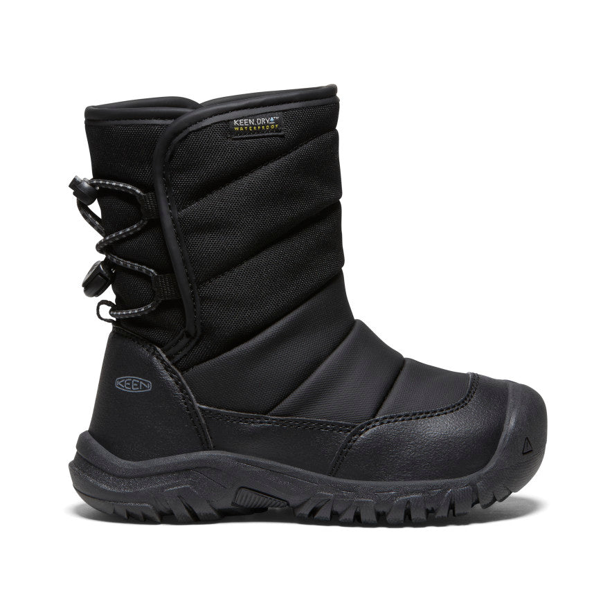 Keen Puffrider Waterproof Winter Μποτεσ Χιονιου παιδικα μαυρα γκρι | GHU827TM